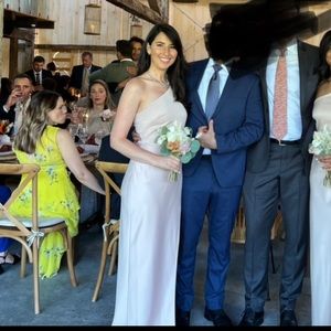 BHLDN Dylan Satin Charmeuse Maxi Dress in Oyster